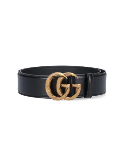 Gucci 'gg Marmont' Large Belt In Black  