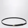 Gucci Gg Milano Black Leather Belt Women In Black