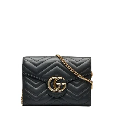 Gucci Gg Marmont Black Leather Shopper Bag ()