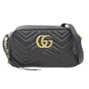 GUCCI GUCCI GG MARMONT BLACK LEATHER SHOULDER BAG (PRE-OWNED)
