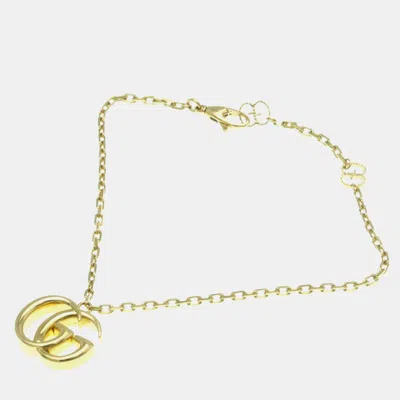Pre-owned Gucci Gg Marmont Bracelet Yellow Gold 18k No Stone Charm Bracelet Gold
