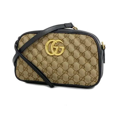 Gucci Gg Marmont Brown Canvas Shoulder Bag ()
