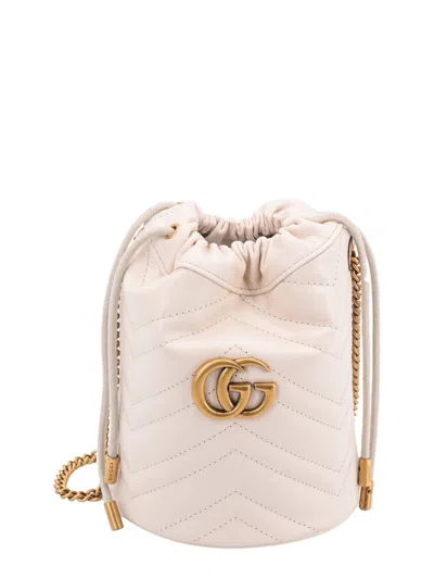 Gucci Gg Marmont Bucket Bag In White