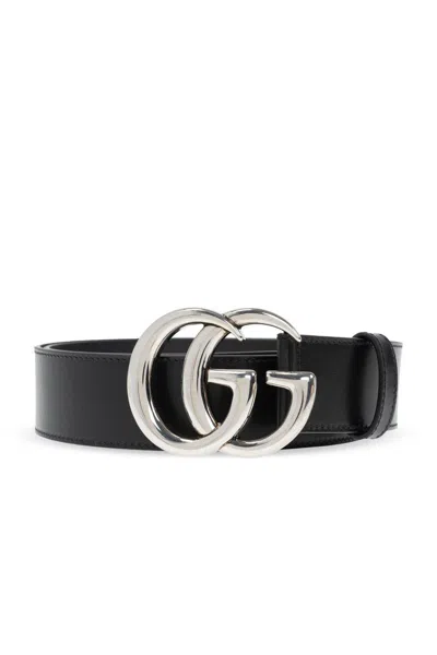 Gucci Gg Marmont Buckle Belt In Nero