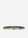 Gucci Gg Marmont Canvas And Leather Reversible Belt In Beige,ebony,black