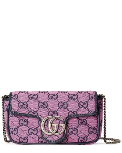 Gucci Gg Marmont Canvas Super Mini Bag In Pink