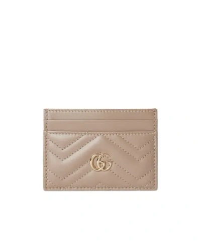 Gucci Gg Marmont Card Bag In Nude