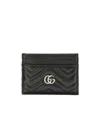 Gucci Women Gg Marmont Leather Card Case In Black