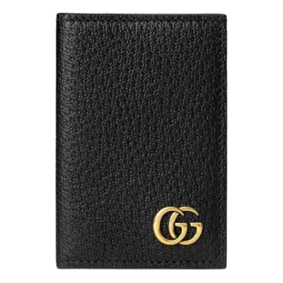 Gucci Gg Marmont Card Case 'black Gold'