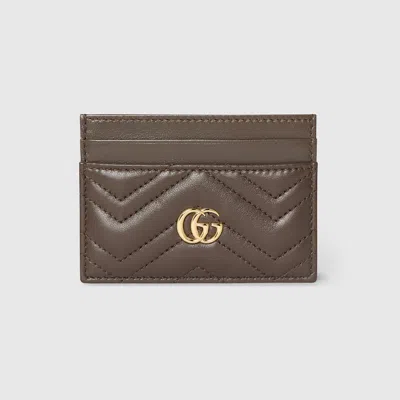 Gucci Gg Marmont Card Case In Brown