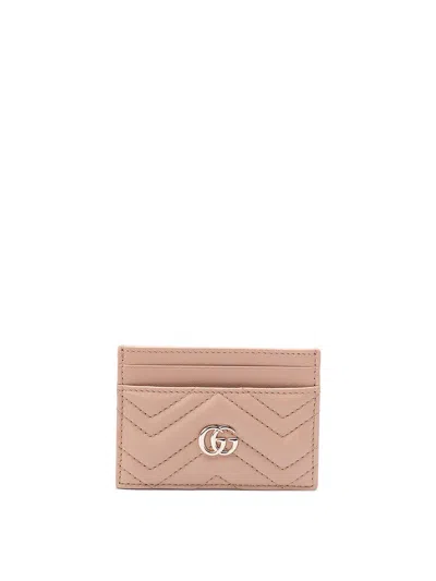 Gucci Gg Marmont Card Case In Camel