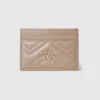 Gucci Women Gg Marmont Leather Card Case In Neutral
