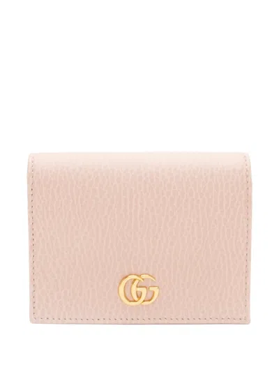Pre-owned Gucci Gg Marmont Card Case In Pink