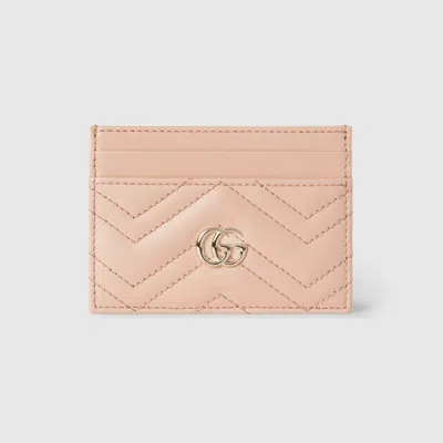 Gucci Gg Marmont Card Case In Pink