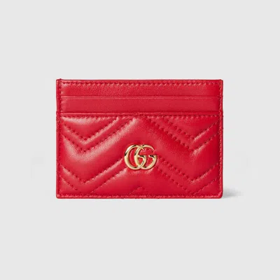 Gucci Gg Marmont Card Case In Red