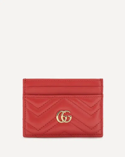 Gucci Gg Marmont Card Case In Red