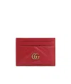 Gucci Gg Marmont Card Case In Red