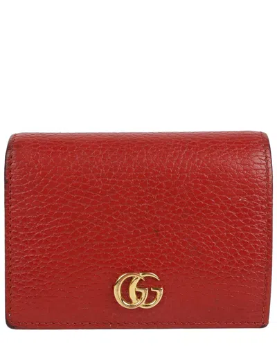 Gucci Gg Marmont Card Case Wallet (authentic Pre-loved) In Red