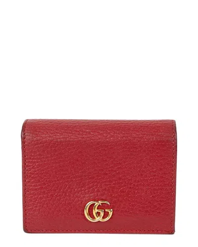 Gucci Gg Marmont Card Case Wallet (authentic Pre-loved) In Red