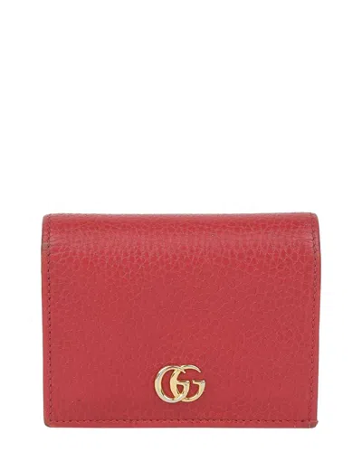 Gucci Gg Marmont Card Case Wallet (authentic Pre-loved) In Red