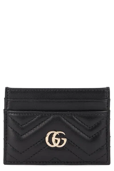 Gucci Gg Marmont Card Case Wallet In Black
