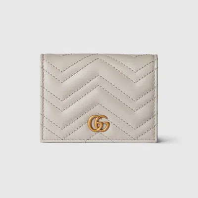 Gucci Gg Marmont Card Case Wallet In Grey
