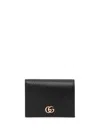 Gucci Leather Card Case Wallet In Nero