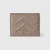 Gucci Gg Marmont Card Case Wallet In Brown