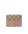 Gucci Gg Marmont Card Case Wallet In Nude