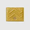 Gucci Gg Marmont Card Case Wallet In Yellow