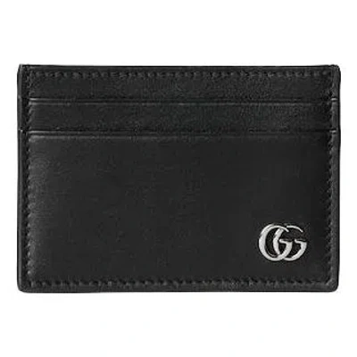 Gucci Gg Marmont Card Case With Money Clip 'black'