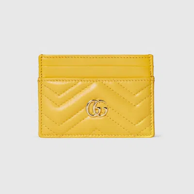 Gucci Gg Marmont Card Case In Yellow