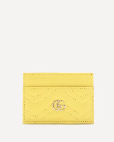 Gucci Gg Marmont Card Case In Yellow