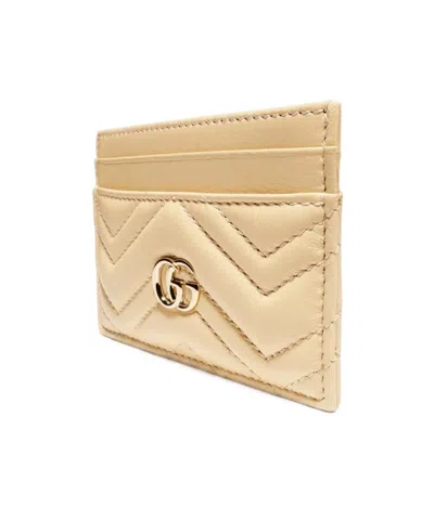 Gucci Gg Marmont Card Case In Nude