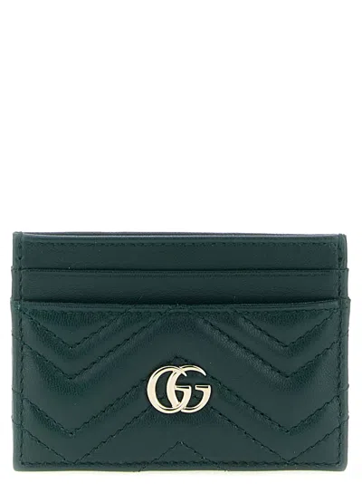 Gucci Gg Marmont Card Holder In Green