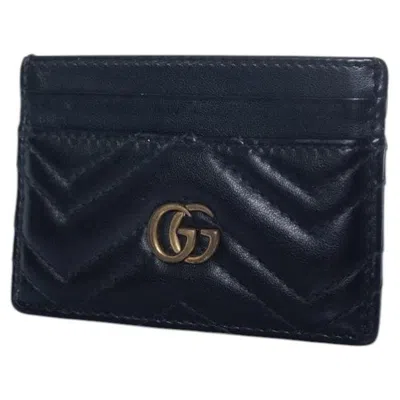 Pre-owned Gucci , Gg Marmont Card Holder In Black