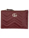 Gucci Gg Marmont Card Holder In Red