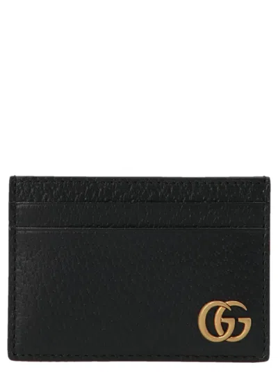 Gucci Gg Marmont Card Holder Wallet In Black