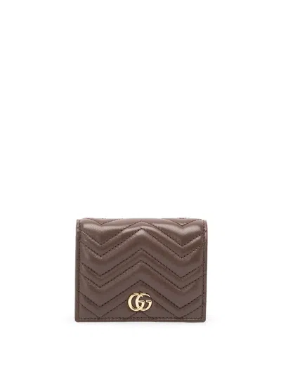 Gucci `gg Marmont` Cardcase In Brown
