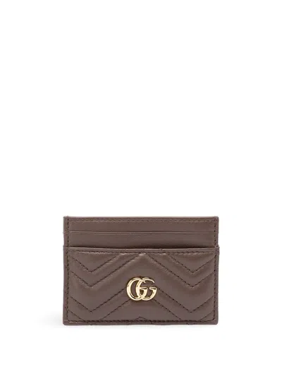 Gucci `gg Marmont` Cardcase In Brown