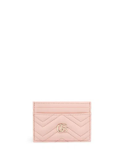 Gucci `gg Marmont` Cardcase In Pink