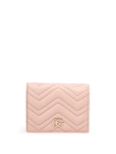 Gucci `gg Marmont` Cardcase In Pink