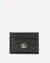 Gucci Gg Marmont Chevron Card Holder In Black