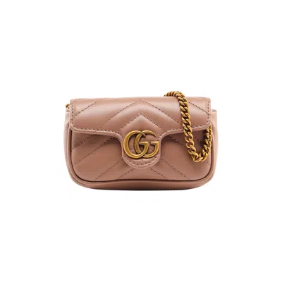 Pre-owned Gucci Gg Marmont Chain Coin Purse 'porcelain Rose' In Pink