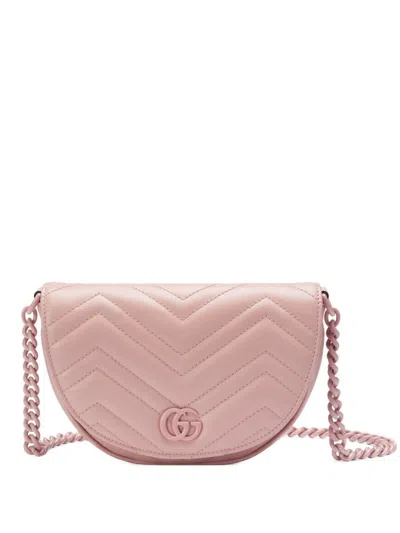 Gucci Gg Marmont Chain Mini Handbag In Pink