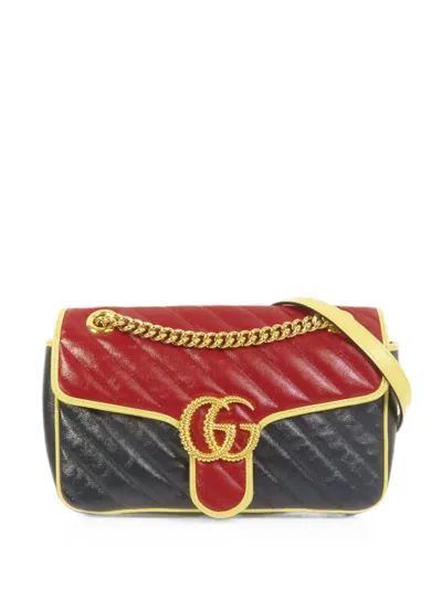 Pre-owned Gucci Gg Marmont Chain Shoulder Bag In Blue