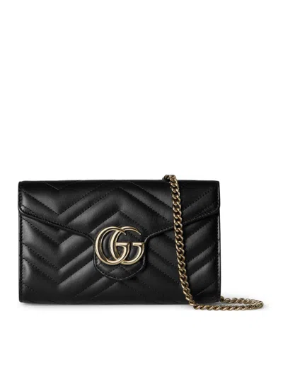 Gucci Gg Marmont Chain ??wallet In Black