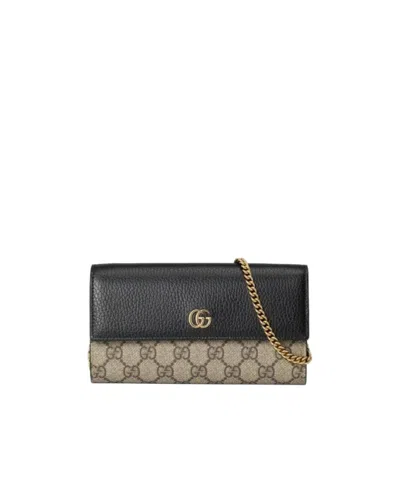 Gucci Gg Marmont Chain Wallet In Black