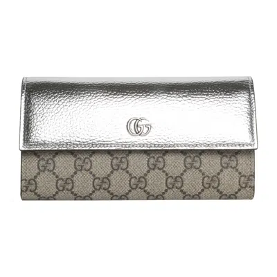 Pre-owned Gucci Gg Marmont Chain Wallet 'tan'