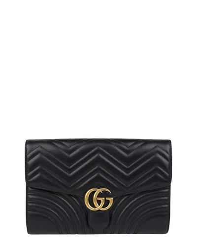 Gucci Gg Marmont Clutch (authentic Pre-loved) In Black